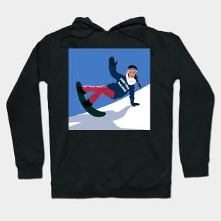 Young Woman Snowboarding illustration Hoodie